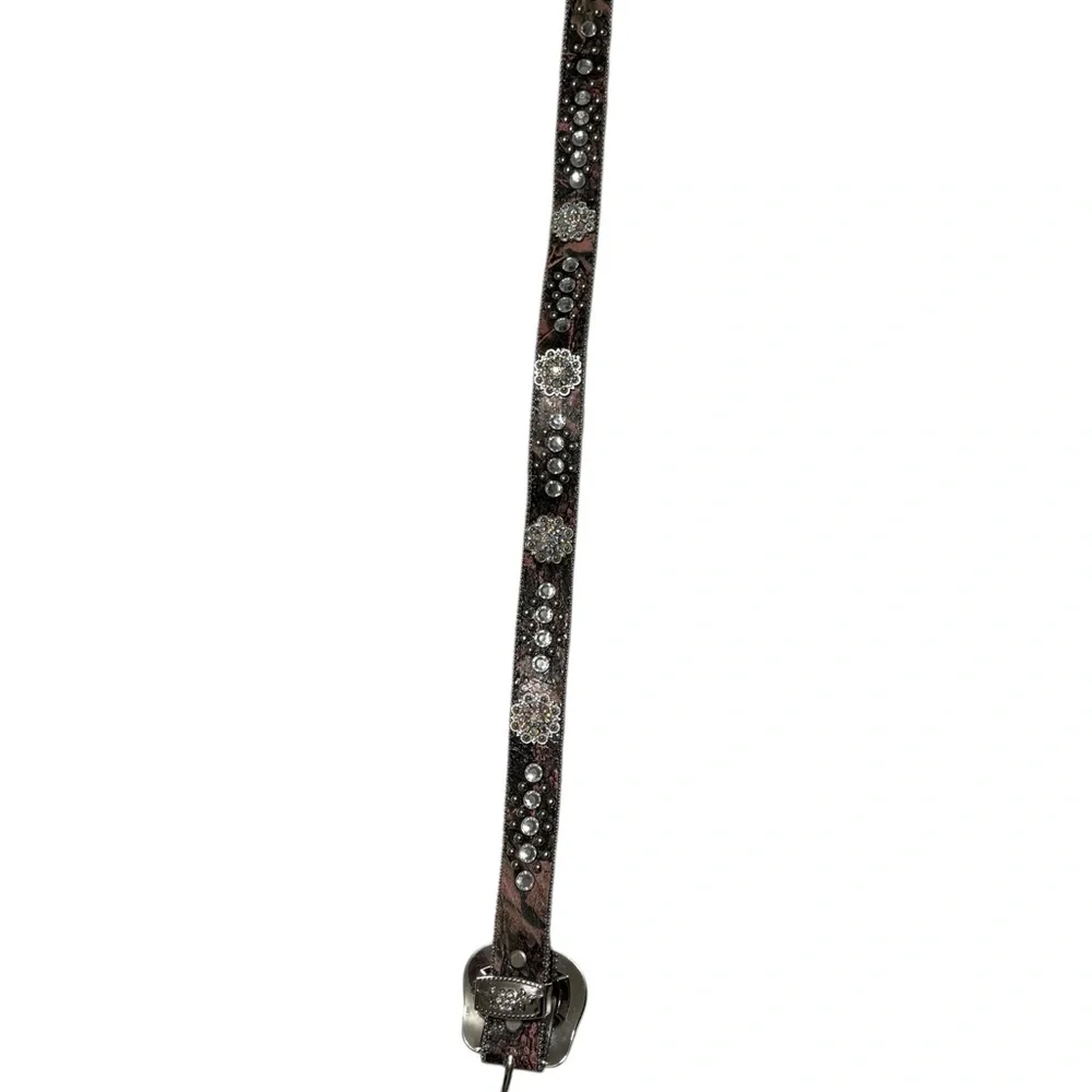 Pink Rhinestone Embellished Belt Western size XS